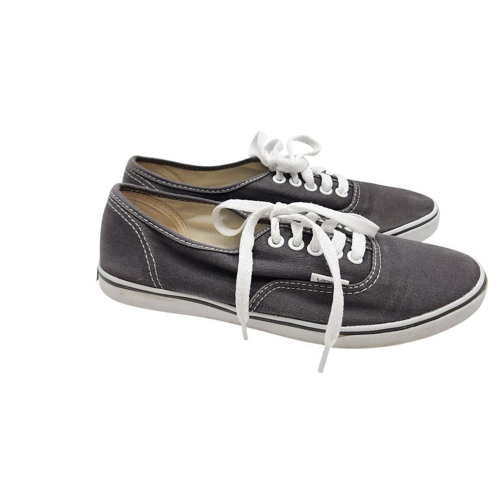 Vans Gray Canvas Lace-Up Sneakers Mens 6 / womens 7.5